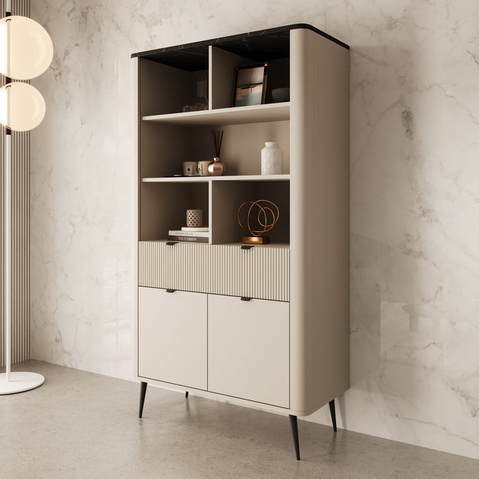 Meubella - Boekenkast Mace - Beige - 90 cm