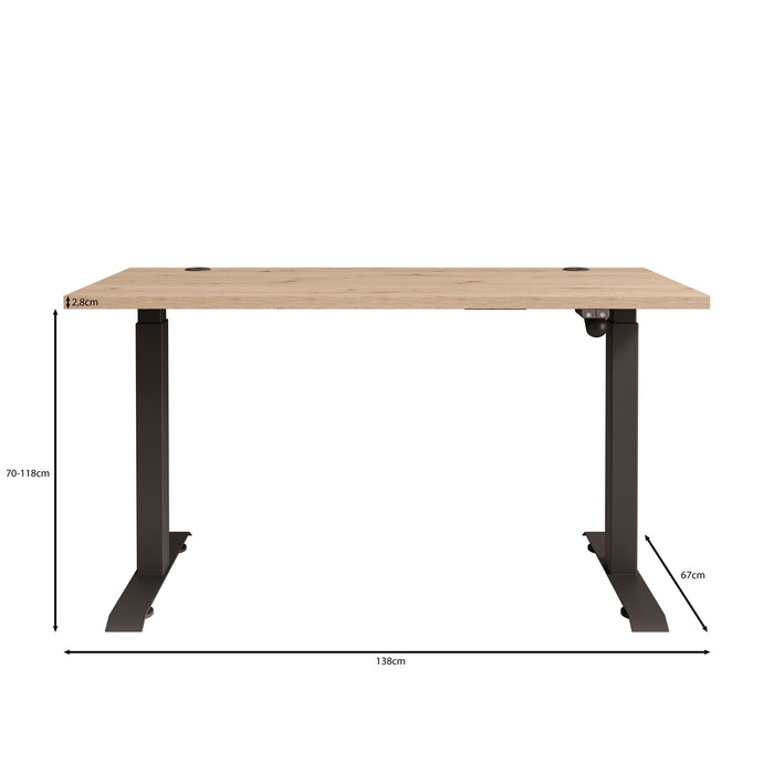 Meubella - Monroe - Bureau - Eiken - 138x67 cm