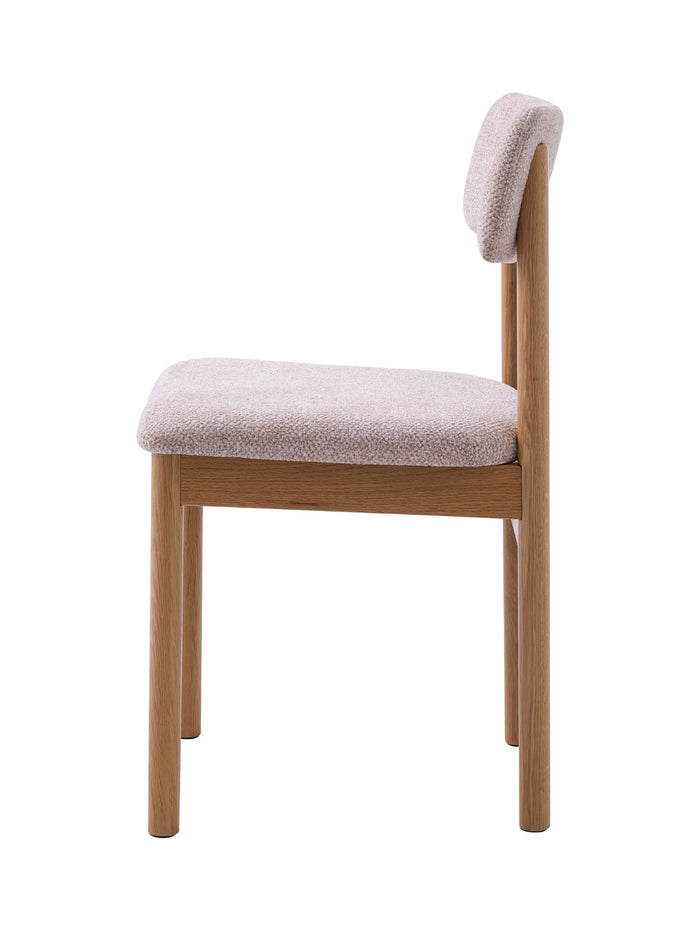 Giga Living - Eetkamerstoel Canora Bouclé Zand|Espresso