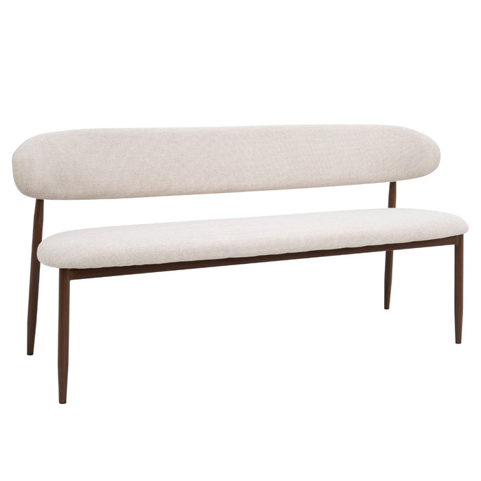 Giga Meubel - Eetkamerbank - Beige|Walnoot - 200x55x77cm - Alexia