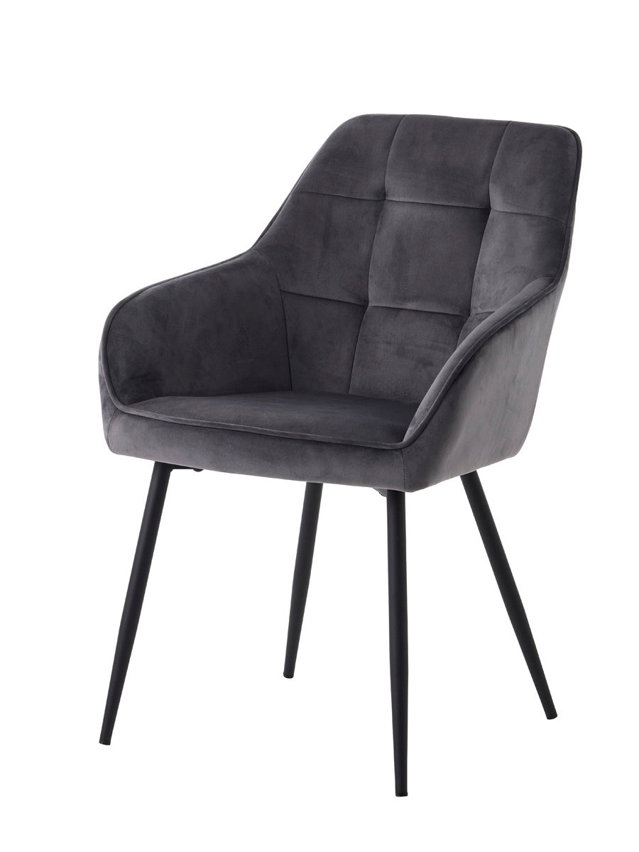 Giga Living - Eetkamerstoel Grijs Velvet - Nolan - Set van 2