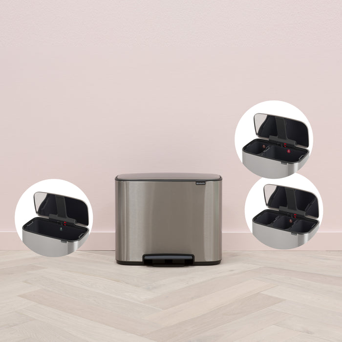 Brabantia Bo Pedaalemmer 11 + 23 L - Zilver