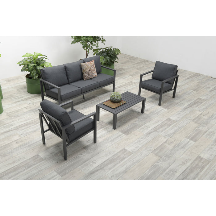 Garden Impressions Durban loungeset 4-delig - zwart