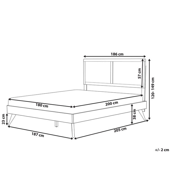 Beliani-ISTRES -Tweepersoonsbed-Donkere houtkleur-180 x 200 cm-MDF