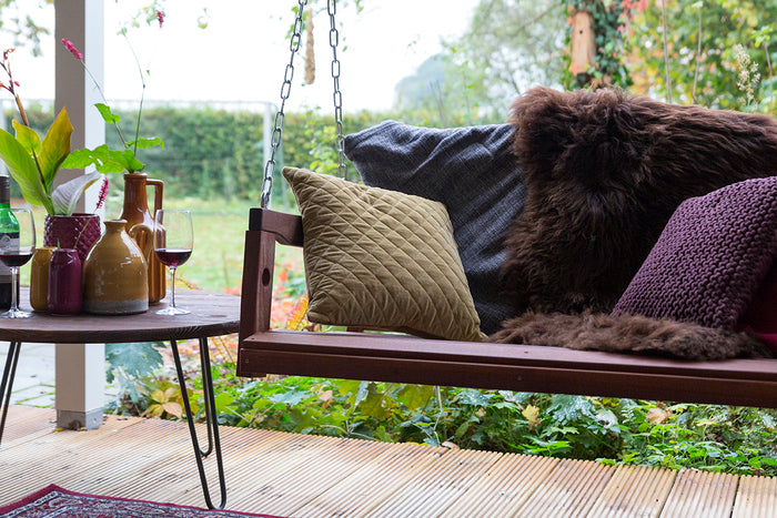 MaximaVida houten schommelbank Jackson 120 cm - exclusief mahoniehout