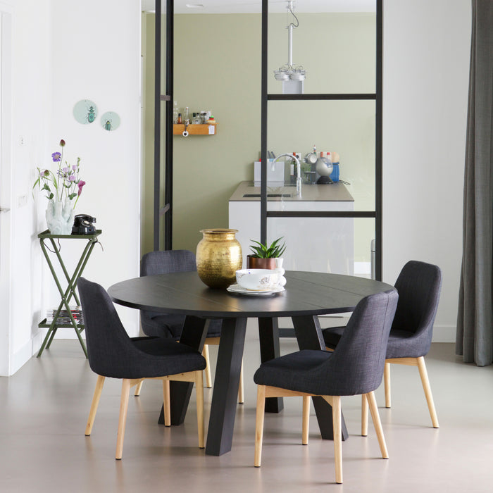 Woood Rhonda Eettafel - Ø 150 cm - Zwart