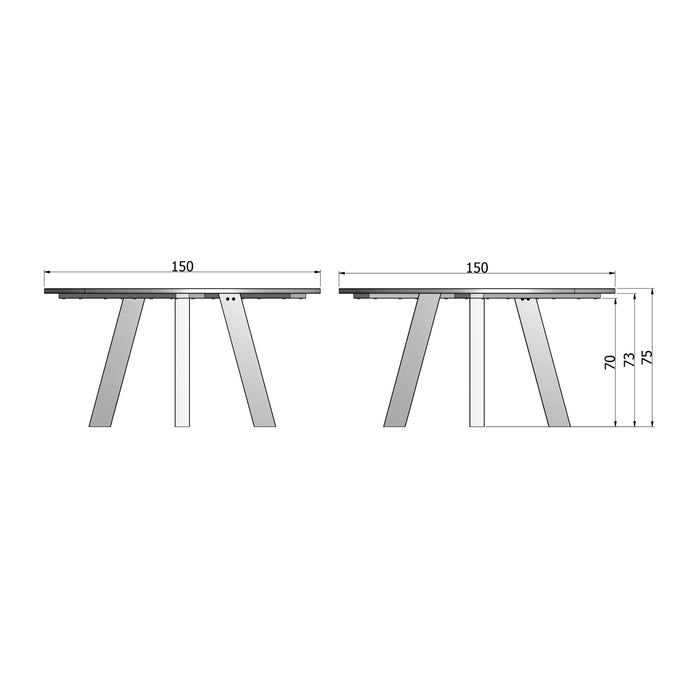 Woood Rhonda Eettafel - Ø 150 cm - Zwart