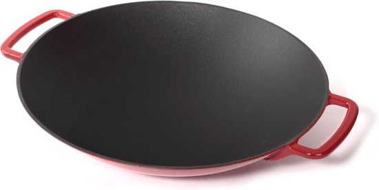 Gietijzeren wok rood, 35cm - Sürel