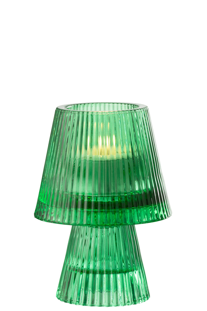 J-Line theelichthouder Hoed - glas - groen