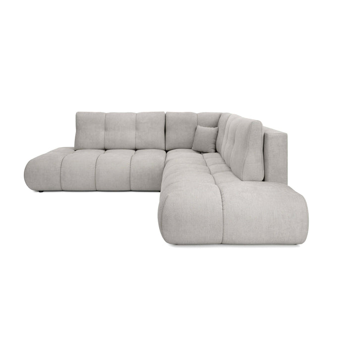 by fonQ Charme Hoekbank Links/Rechts met Slaapfunctie - Chenille - Lichtgrijs