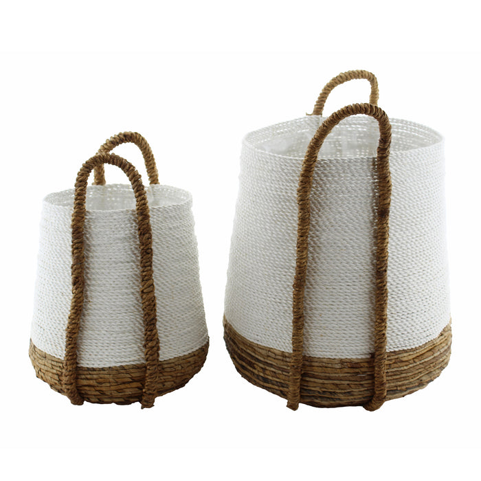 Van der Leeden Abaca Plantenmand Ø 48 cm - Wit
