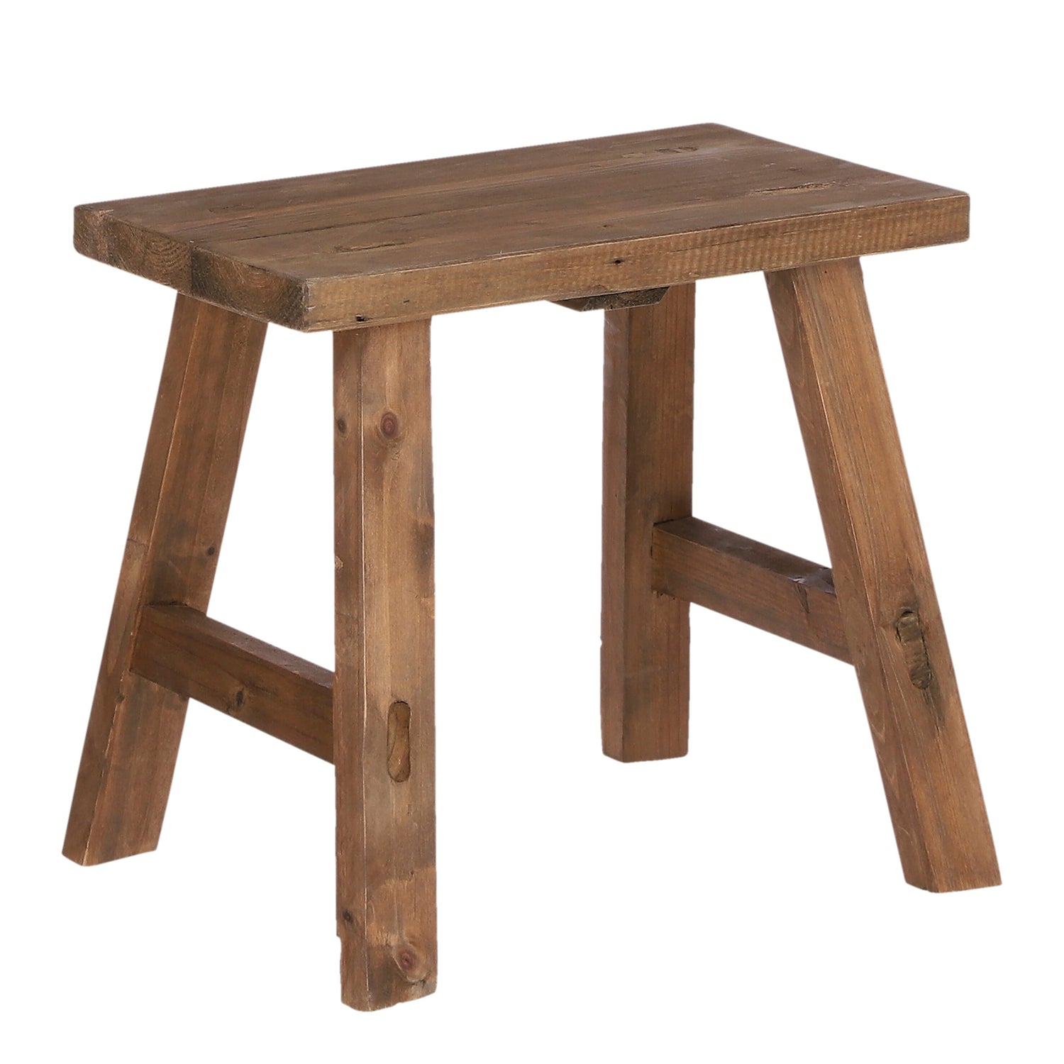 Mica Decorations Bold Houten Krukje - L38 cm - Gerecycled Hout