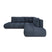 by fonQ Charme Hoekbank Links/Rechts met Slaapfunctie - Chenille - Marineblauw