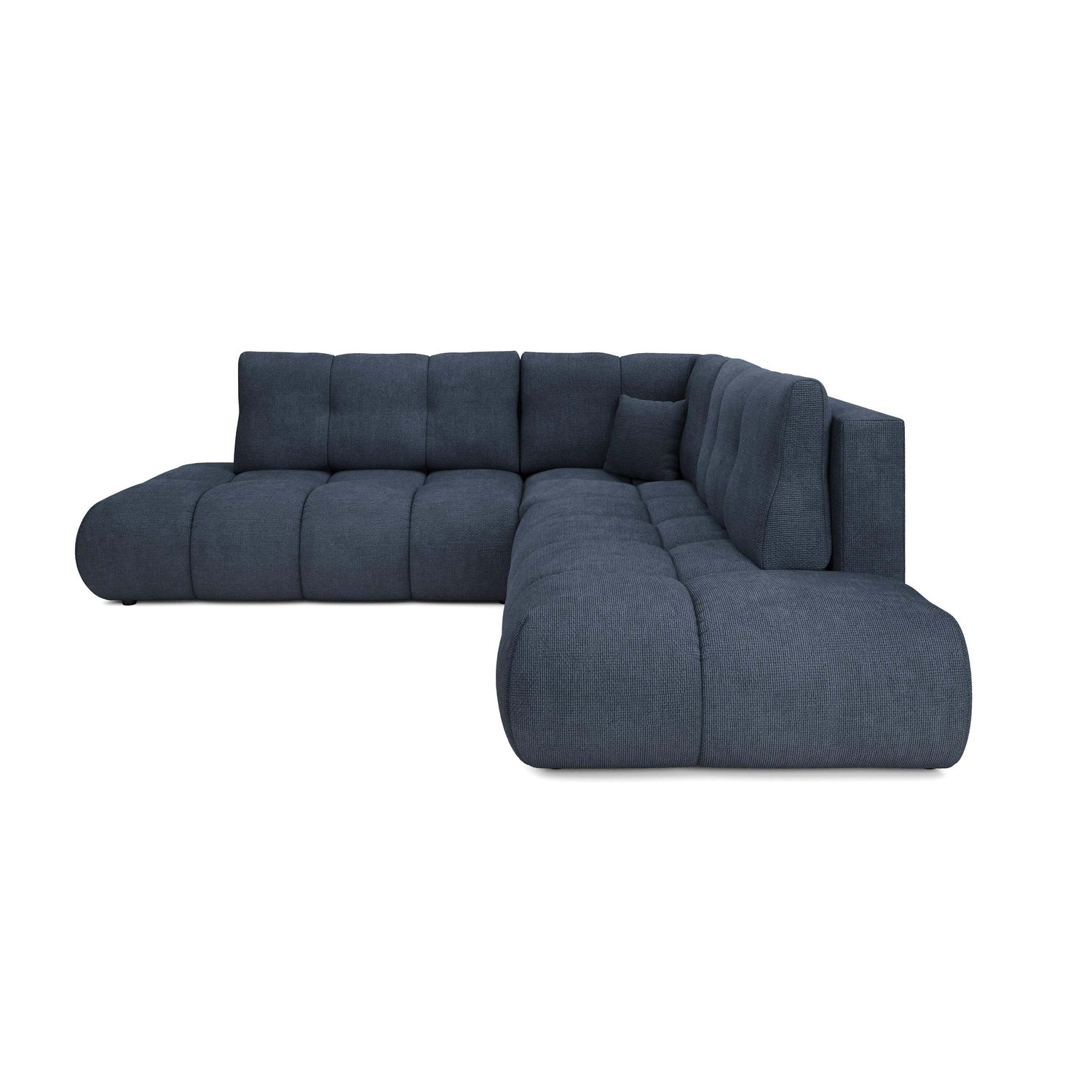 by fonQ Charme Hoekbank Links/Rechts met Slaapfunctie - Chenille - Marineblauw