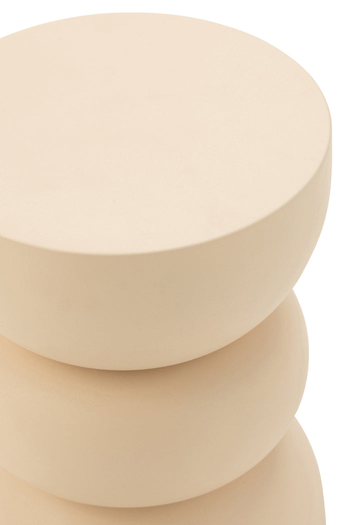 J-Line bijzettafel Lise - ijzer - beige