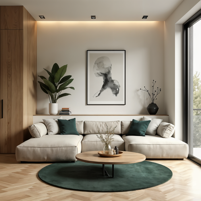 Mrcarpet Rond hoogpolig vloerkleed Extra Zacht Fluffy - Groen 160cm