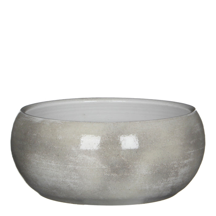 Mica Decorations Lester Plantenschaal - H12 x Ø28 cm - Lichtgrijs