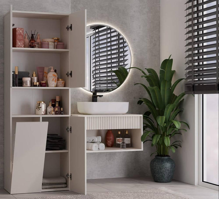 NADUVI Collection Badkamerkast Nolo met wasmand en open vak