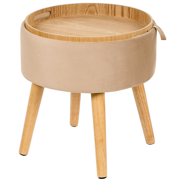 Beliani - NEELY - Hocker - Beige - Fluweel