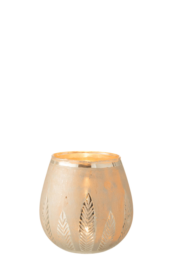 Theelichthouder | Glas | Zilver | 18.5x18.5x (h)18.5 Cm