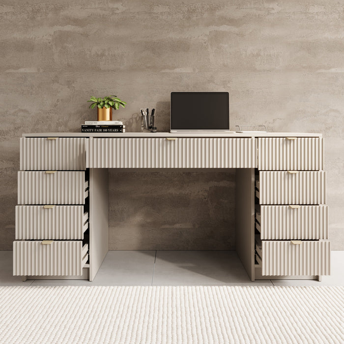 Meubella - Bureau Tavares 2 - Beige - 154 cm