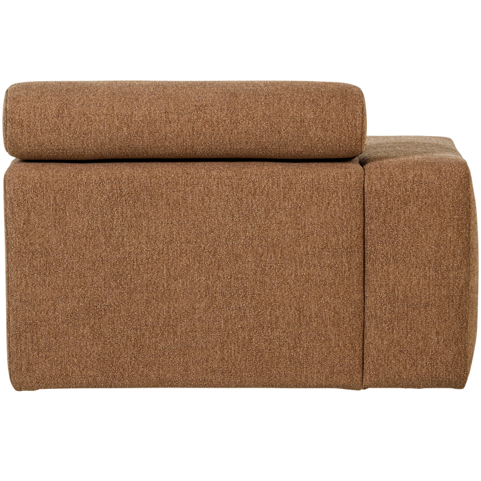 WOOOD Novi Chaise Longue Element Arm Links - Polyester- Karamelbruin