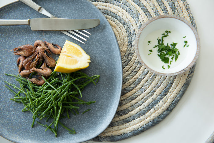 J-Line bord Louise - keramiek - grijs - medium - 6 stuks