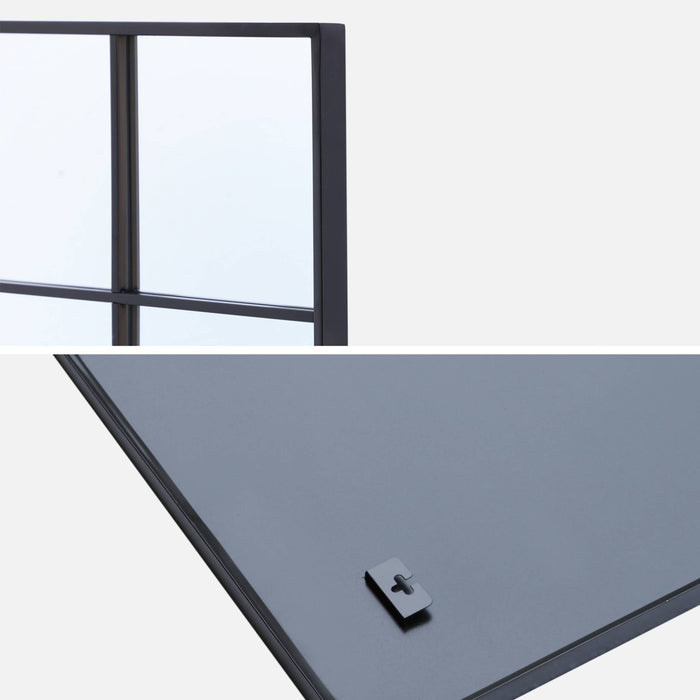 sweeek - Rechthoekige industriële spiegel staal