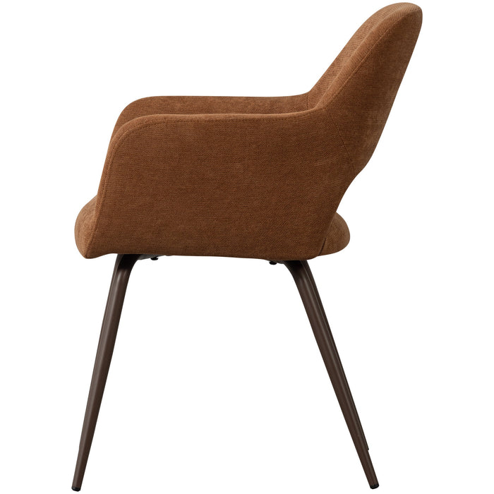 WOOOD Jenny Eetkamerstoelen - Geweven Stof - Bruin - Set van 2