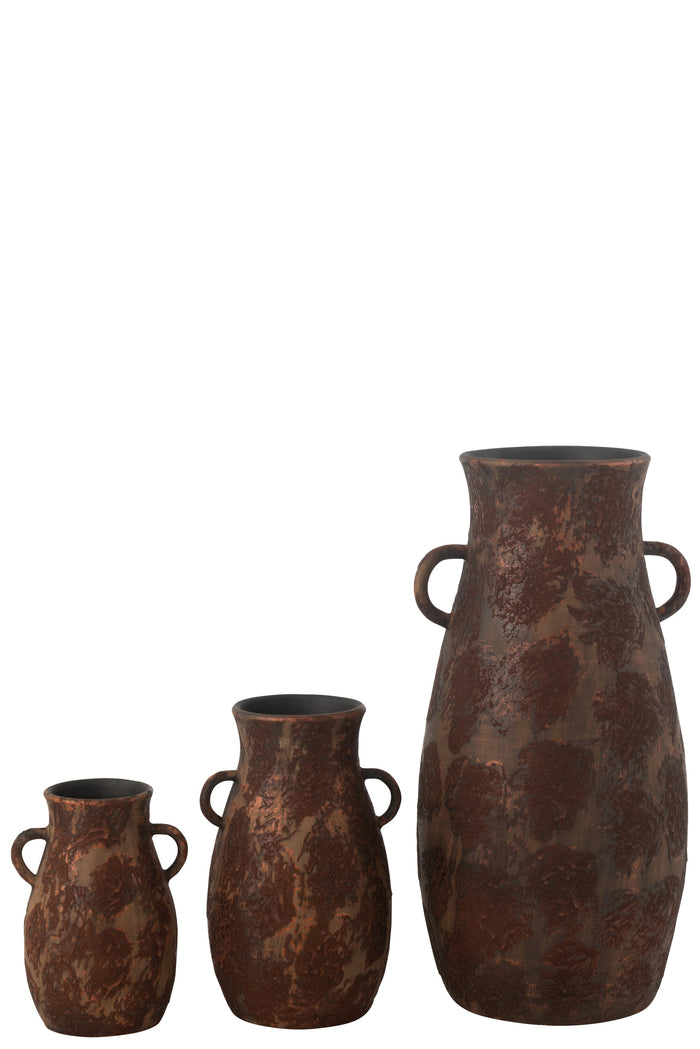 J-Line vaas Amphore terra - keramiek - bruin - large - 70 cm hoog