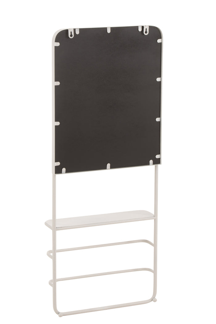 J-Line wanddecoratie Spiegel - metaal|glas - wit