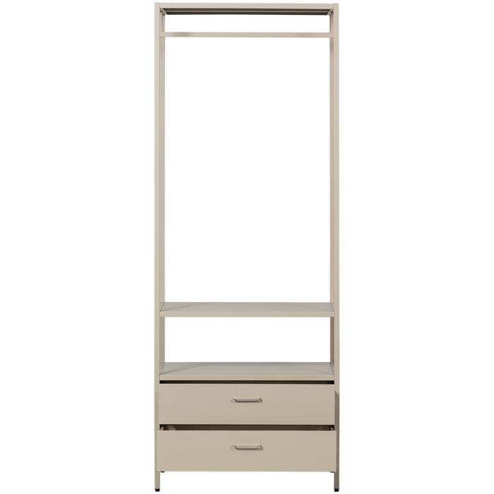 WOOOD Ferris Open Kledingkast 100 cm - Metaal - Zand - 185x70x54