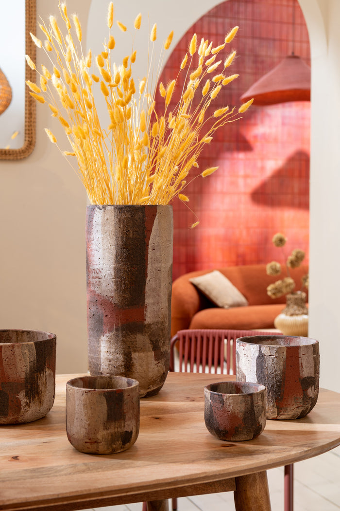 J-Line bloempot Miltos - keramiek - mix - small - Ø 15 cm