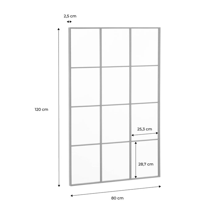 sweeek - Rechthoekige industriële spiegel staal
