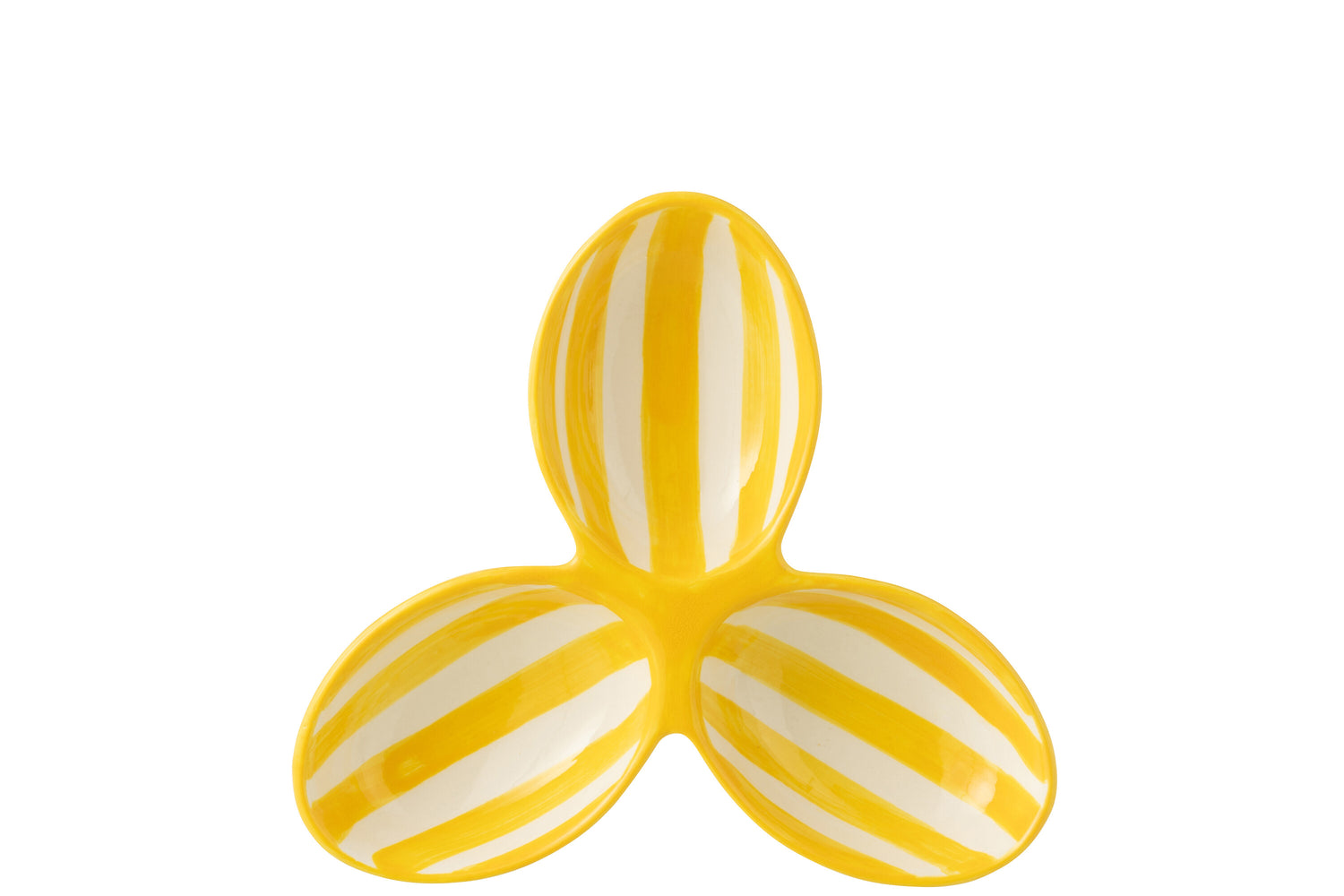 J-Line serveerschaal Granada Stripes Clover - keramiek - wit