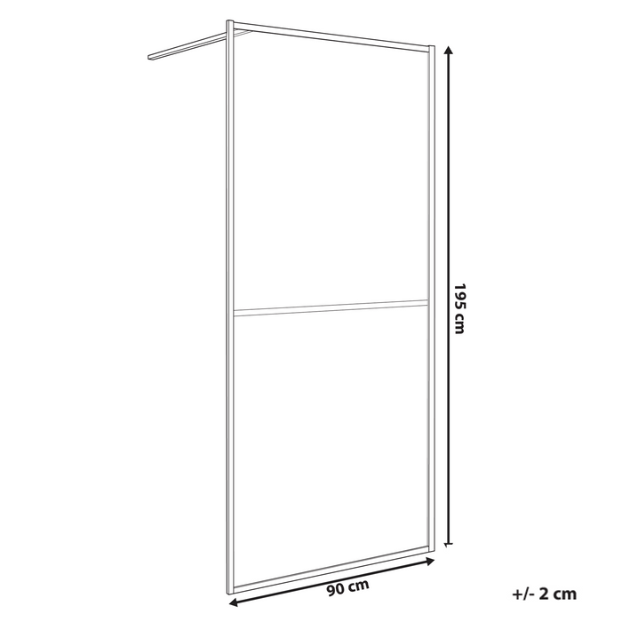 Beliani - ACULEO - Douchescherm - Zwart - Veiligheidsglas