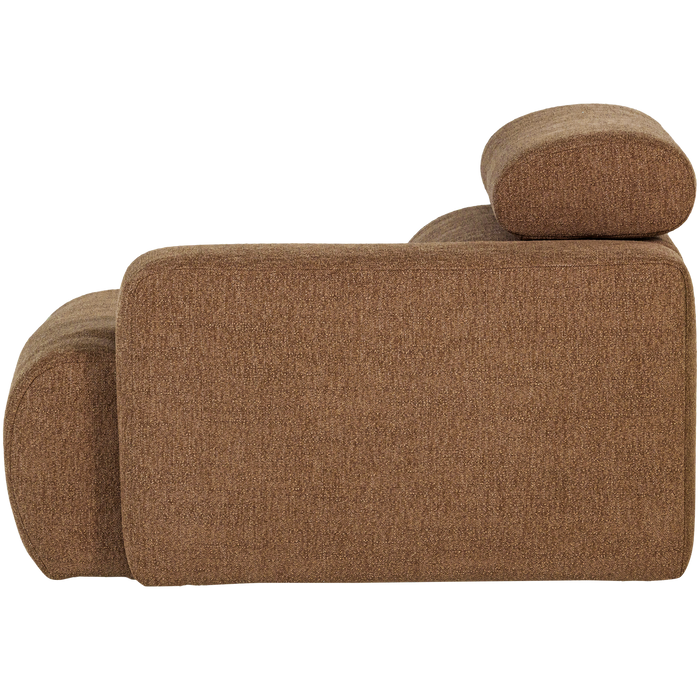 WOOOD Novi 1-Zits Element Bank Arm Rechts - Polyester - Karamelbruin