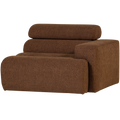 WOOOD Novi 1-Zits Element Bank Arm Rechts - Polyester - Mokkabruin