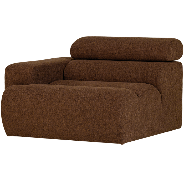 WOOOD Novi 1-Zits Element Bank Arm Links - Polyester - Mokkabruin