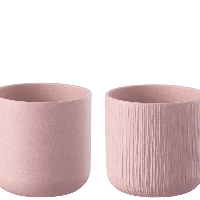 J-Line bloempot Gen - keramiek - roze - large  - 2 stuks - Ø