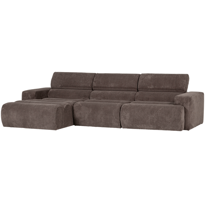 WOOOD Novi Chaise Longue Bank Links - Ribstof - Grijsbruin
