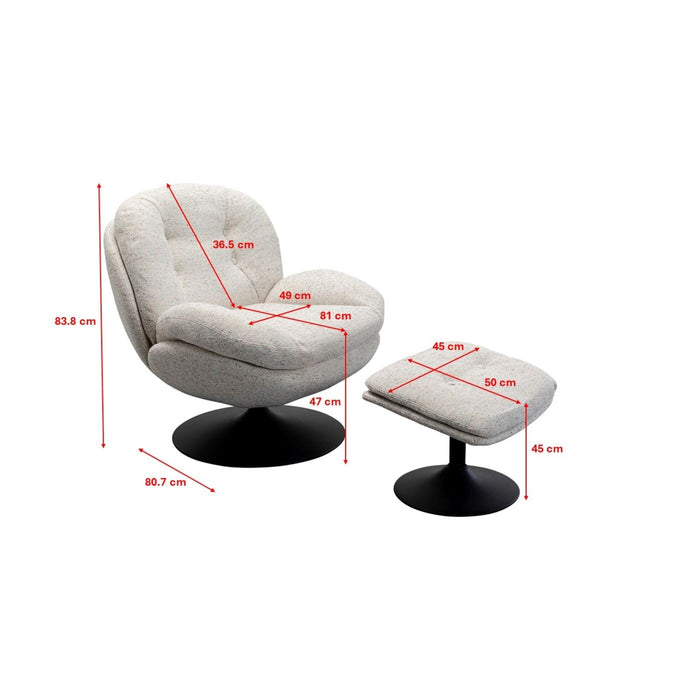 Draaifauteuil en Voetsteun Stanford Kare Design