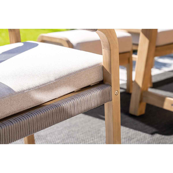 Santos lounge-diningset - 5-dlg.-rechts-acaciahout met white wash-sand