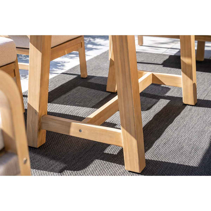 Santos lounge-diningset - 5-dlg.-links -acaciahout met white wash-sand