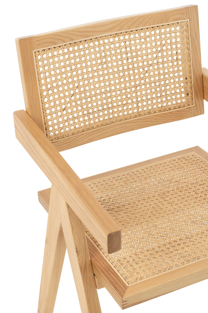 J-Line stoel Rooster - essenhout|rotan - naturel