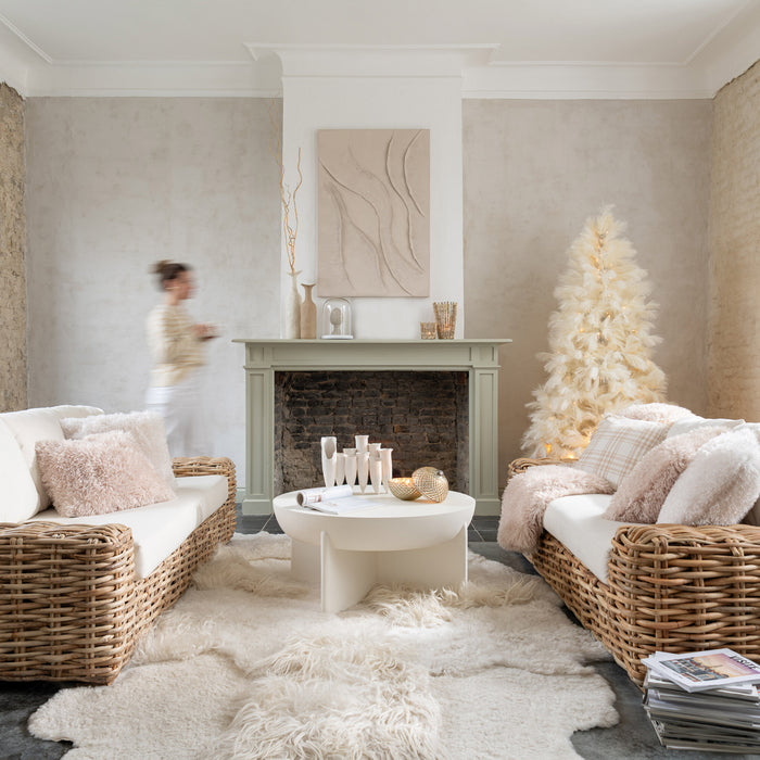 J-Line salontafel Halfy - mangohout - wit