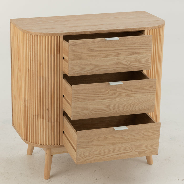 J-Line kast Rond - dennenhout - naturel - large