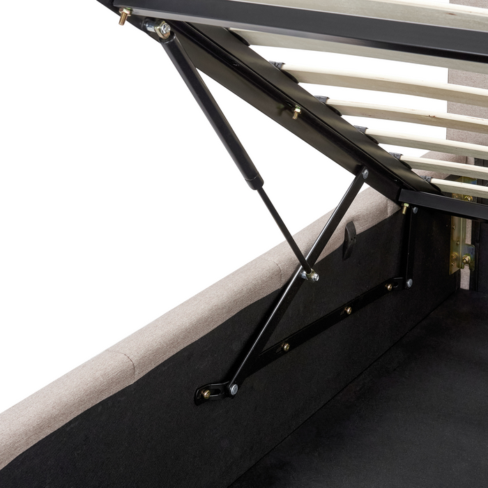 Beliani-CASTELNAVET-Tweepersoonsbed-Taupe-160 x 200 cm-Polyester