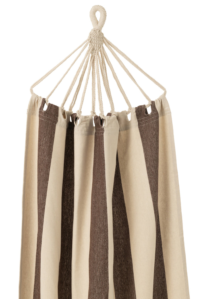 J-Line hangmat Brede Strepen - katoen|polyester - donkerbrui