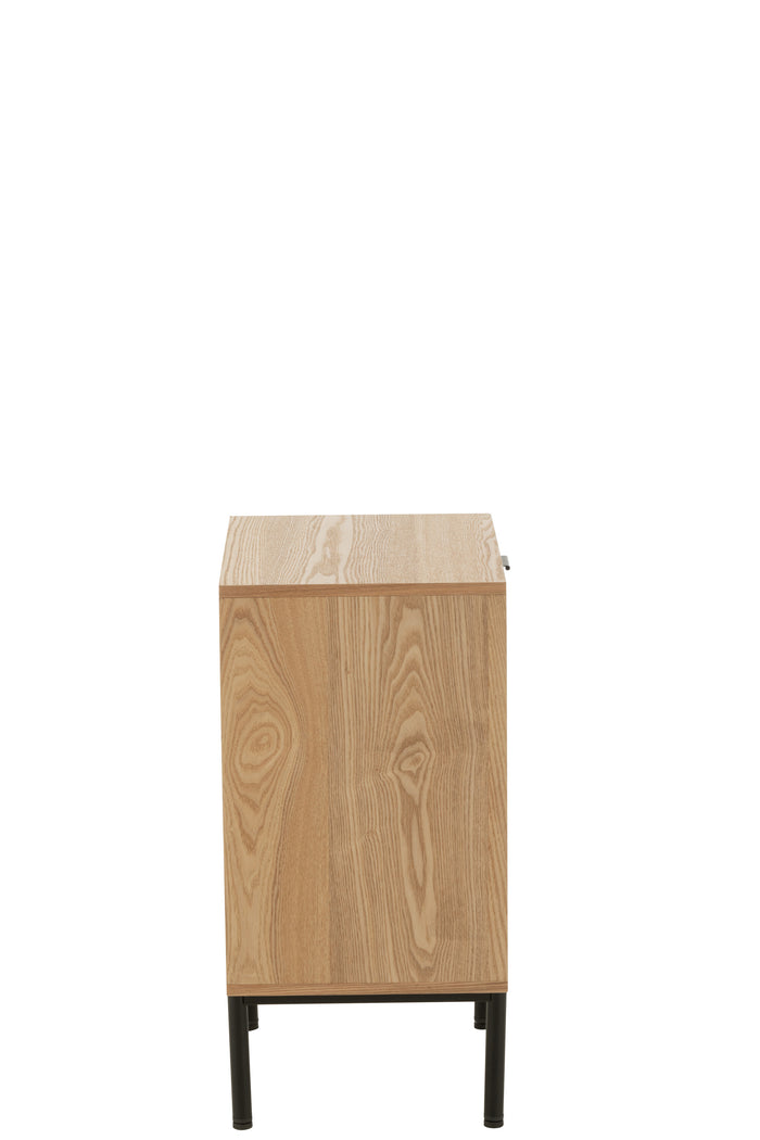 J-Line nachtkast Vierkant - hout|metaal - naturel|zwart